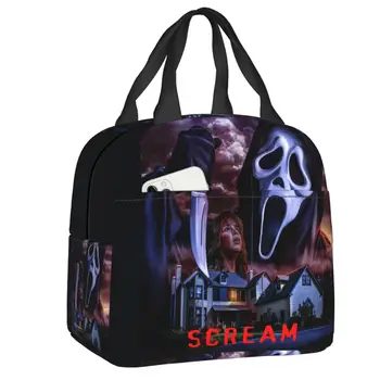 Scream Ghost Killer Портативный Ланч-бокс для женщин Водонепроницаемый Термохолодильник для фильмов ужасов на Хэллоуин, Сумка для ланча с изоляцией от пищевых продуктов