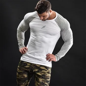 Спортивная футболка с длинными рукавами, колготки для бега Male Brothers Fitness, Быстросохнущий дышащий баскетбольный тренировочный костюм, тренировочный топ