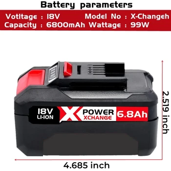 Горячая продажа X-Change 6800mAh Заменяет Батарейки Einhell Power X-Change и все 18-вольтовые Батарейки Einhell Tools со светодиодными дисплеями