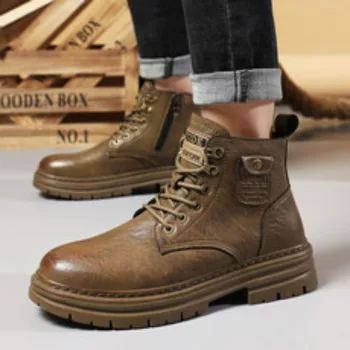 Мужские ботинки Martin, весенние новые мужские водонепроницаемые рабочие ботинки в британском стиле для безопасности работы на открытом воздухе, мужская обувь39-44