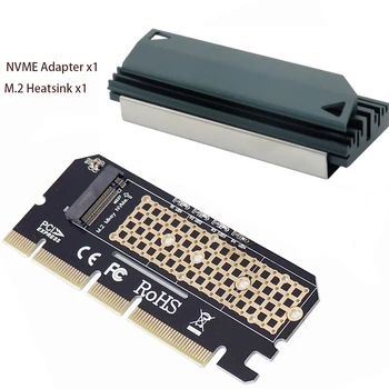 Адаптер PCIE к M2 NVMe SSD M2 PCIE X4 Raiser PCI-E PCI Express M Key Card Поддерживает 2230 2242 2260 2280 с Алюминиевым Радиатором