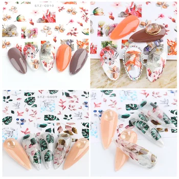 1шт Наклейки для нейл-арта серии Fashion Flower, красочные наклейки для переноса японских ногтей с бабочками, аксессуары для маникюра 