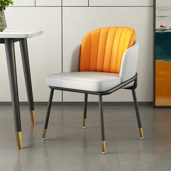 Современный металлический стул в скандинавском стиле, Эргономичный кухонный акцент, стул для спальни, Элегантная уличная мебель Muebles Para Hogar