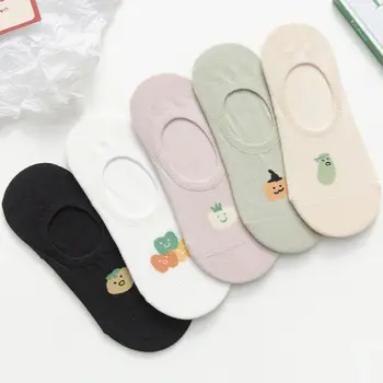 5 пар женских мультяшных милых носков, комплект для Леди Девочек, весна-лето, дышащие студенческие короткие носки Kawaii для женщин