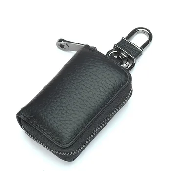 Высококачественная сумка для ключей в стиле ретро из натуральной кожи, мужская поясная сумка на молнии, сумка для дворецкого, автомобильный домашний брелок, кошелек, мини-короткий кошелек для монет