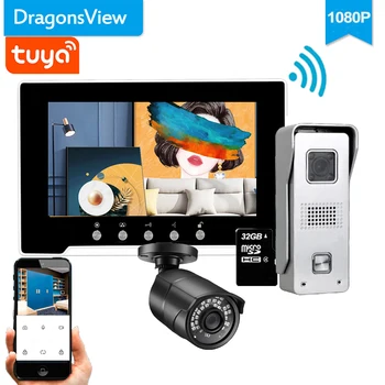 Dragonsview 1080P Tuya Smart Wifi Видеодомофон Беспроводной Домофон Дверной Звонок Камера Безопасности 7-Дюймовый Монитор С Сенсорным Экраном