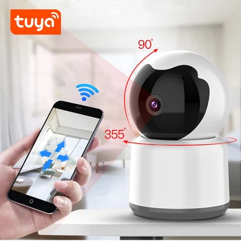 2023 Новая Панорамная камера Tuya 1080P HD, Беспроводная камера наблюдения Smart Home в помещении, Wi-Fi, Автоматическое отслеживание, Монитор для домашних животных