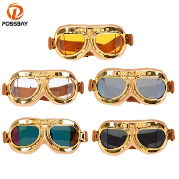 Универсальные Мотоциклетные защитные очки Солнцезащитные очки в золотой оправе для мужчин, Ветрозащитные Пылезащитные Очки для катания на лыжах, снегокате, мотокроссе