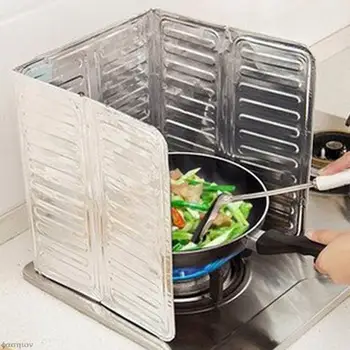 Кухня Для приготовления Пищи Масло для жарки Экран-заставка Защита от брызг Алюминиевая Фольга Защита от Ожогов Защитная Пластина 1шт