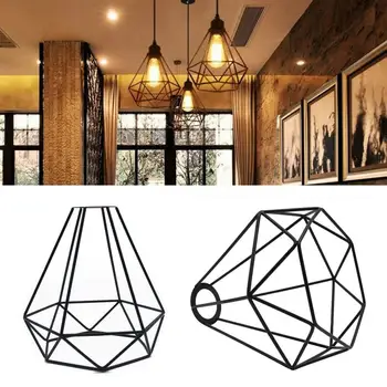 Геометрический подвесной светильник в стиле ретро из железа, столовая, ресторан, кухня, подвесной светильник, Лофт, Винтажная Простая спальня, бар, подвесной светильник
