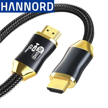 Hannord Высокоскоростной 4K 8K HDMI-совместимый кабель 2.0 2.1 3D HDR 48 Гбит / с HDMI-кабель для монитора, ТВ-проектора, соединительных кабелей HDMI