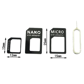 10шт 4в1 Комплект Адаптеров для Нано-SIM-карт Micro SIM Стандартный Конвертер SIM-Карт С Иглой для Huawei Для Samsung USB Беспроводной Маршрутизатор