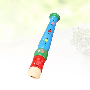 Маленькие деревянные магнитофоны, детская флейта, красочная деревянная флейта для раннего обучения детей, музыкальный мюзикл (синий)