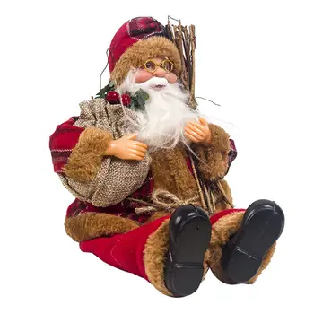 2020 Новый Санта Клаус Сидящая Кукла Ткань Веселая Рождественская Кукла Рождественское Украшение Детская Игрушка Детский Подарок Рождественское Подарочное украшение
