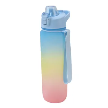 Стакан Для воды Бутылка для воды 1000 мл Многофункциональный ремешок для переноски Легкий ПК с 3-цветным градиентом для путешествий