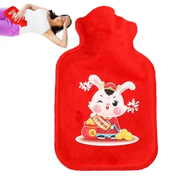 Мини-грелка Красная Мини-Рождественская Герметичная сумка для горячей воды в виде ракушки, грелка для шеи и плеч, грелка для ног