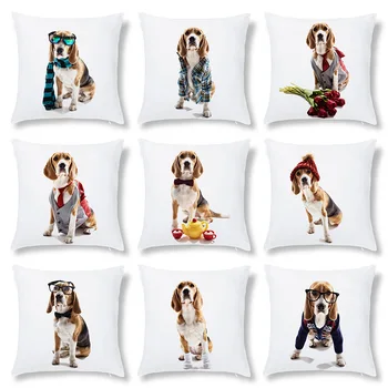 Подушка с рисунком собаки, подушка для спальни, сиденье для автомобильного дивана, украшение офиса, рукав для подушки, наволочка, декоративные наволочки