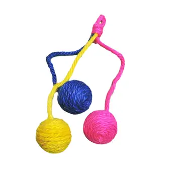 Игрушка-мяч из сизалевой веревки для кошек, экологически чистая подвесная игрушка-мяч для кошек, разные цвета