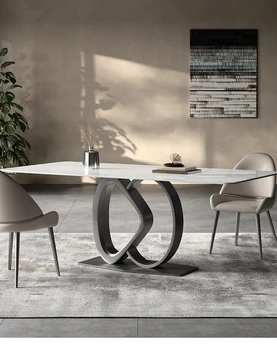 Современный минималистичный обеденный стол, прямоугольный стол итальянского дизайнера-минималиста высокого класса