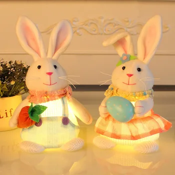Пасхальный кролик, игрушка, мультфильм, милая газета, яйцо, редиска, светящийся кролик, настольные украшения, Пасхальные украшения