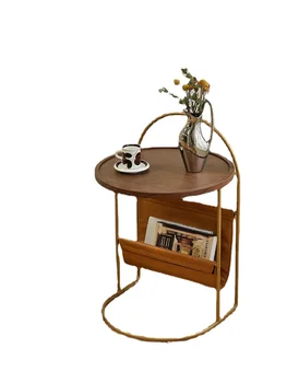 Маленький журнальный столик QF, гостиная, диван, прикроватная тумбочка, маленький круглый столик из железа, угловой столик