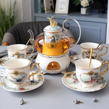 Керамический чайный сервиз в европейском стиле, роскошная британская чашка для послеобеденного чая, набор кофейных чашек для дома, высококачественная подарочная коробка