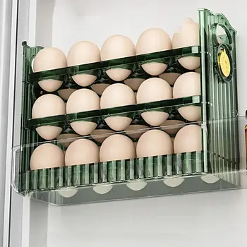 Отличный чехол-органайзер для яиц без запаха, защита от столкновений, дизайн ручки, чехол-органайзер для яиц в холодильнике с откидной крышкой