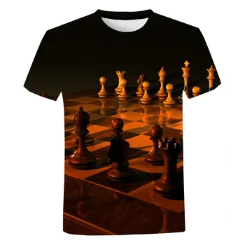 Мужская шахматная футболка с 3D принтом, одежда оверсайз, Harajuku, Спортивная Повседневная одежда с коротким рукавом, Уличная одежда, Забавные детские Женские топы