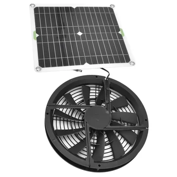 Комплект вентилятора на солнечной панели мощностью 100 Вт, 10-дюймовый круглый вентиляционный корпус с водонепроницаемой солнечной панелью, вытяжной вентилятор для курятника Greenhpuse Shed