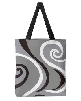 Современная абстрактная женская сумка Whirlpool серого цвета большой емкости для покупок, многоразовые студенческие сумки на плечо