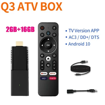 TV Stick Пластиковая TV Stick Q3 2 ГБ + 16 ГБ Android 10 Allwinner H313 WIFI6 2,4 G / 5G BT5.0 Портативный TV Box 4K HDR медиаплеер