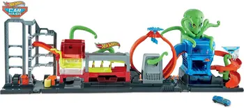 Игровой набор City Ultimate Octo Car Wash и 1 цветная игрушечная машинка в масштабе 1 64