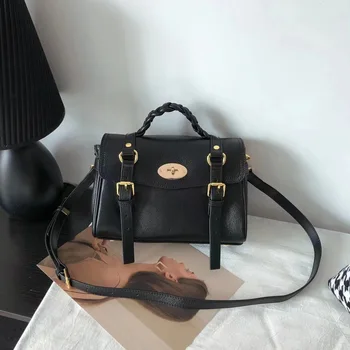 2023 Новая классическая сумка-ранец с винтажным замком из воловьей кожи, женская сумка-мессенджер, роскошная женская сумка-мессенджер