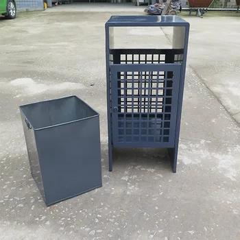 уличное мусорное ведро металлическое большого размера садовое парковое мусорное ведро снаружи стальные мусорные баки контейнер