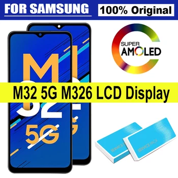 100% Оригинальный 6,5-дюймовый дисплей для Samsung Galaxy M32, запчасти для ремонта сенсорного ЖК-экрана 5G для SM-M326B, SM-M326B/DS