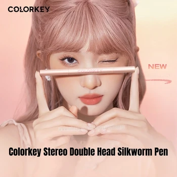 Стереофоническая подсветка Colorkey Естественное осветление, легко очерчиваемая Двойная ручка-шелкопряд, подводка для глаз, Водостойкий макияж для глаз