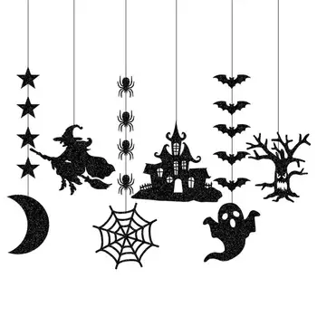 Украшения для потолков на Хэллоуин, Паук, Ведьма, Призрак Летучей мыши, декор для входной двери, Многоразовый декор для баров на Хэллоуин