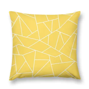 Горчично-желтые Белые мозаичные линии, набросок на подушку, чехол для диванных подушек