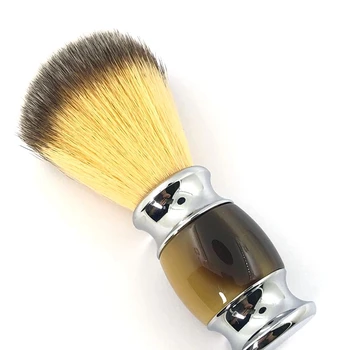 Синтетическая кисточка для бритья С прочной ручкой из смолы, дорожная кисточка, хорошо намыливается кремом-мылом для бритья Для мужчин для влажного бритья