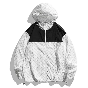 Летнее мужское пальто 2023 Солнцезащитный костюм для пары Модный бренд Thin Anti Ultraviolet Ice Skin Cool Clothing Солнцезащитный крем для улицы