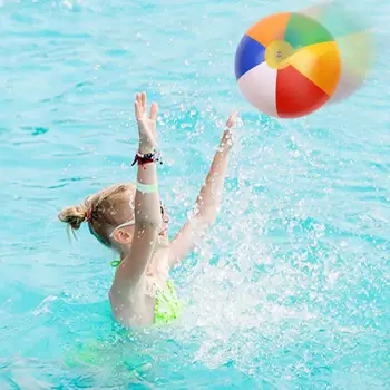 Надувной пляжный мяч из ПВХ, мяч из шести частей, детская игрушка, ракетка, мяч для водных видов спорта, поло, Радужный мяч, игрушки для плавания на открытом воздухе