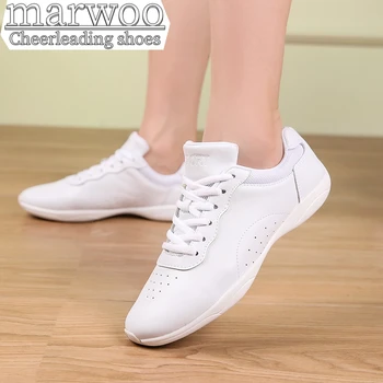 Обувь для черлидинга Marwoo, детская танцевальная обувь, обувь для аэробики, обувь для фитнеса, женская белая спортивная обувь для джаза J0010
