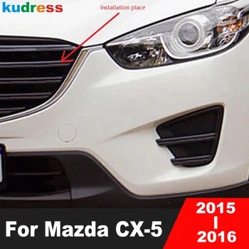 Для Mazda CX-5 CX5 2015 2016 Хромированная передняя центральная решетка автомобиля, решетка для гриля, отделка крышки, гоночные решетки, молдинг, внешние аксессуары