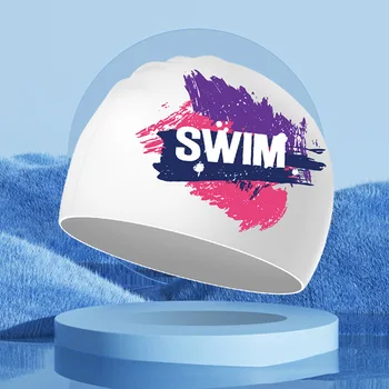 2023 Силиконовая плавательная шапочка для взрослых Мужчин и женщин Водонепроницаемая Профессиональная плавательная шапочка для защиты ушей Плавательная шапочка