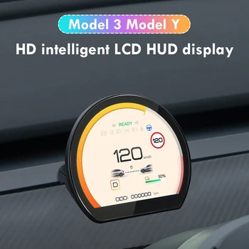 HD интеллектуальный ЖК-дисплей HUD для Tesla Модель 3/Y ЖК-экран Информация о пробеге, скорости открытия двери, цифровой дисплей приборной панели