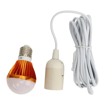 Светодиодная лампа постоянного тока 12 В, светодиодная лампа с низким энергопотреблением 5 Вт E27, теплое белое освещение, простая установка с 3-метровым кабелем для дома