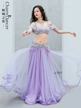 2023 Новая профессиональная танцевальная одежда для выступлений, комплект с бюстгальтером И юбкой, женские высококачественные костюмы для танца живота YC093