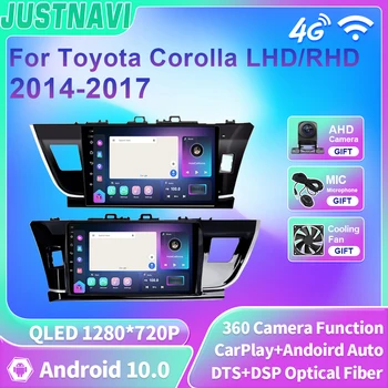 JUSTNAVI Android 10 Для Toyota Corolla LHD/RHD Ручной Привод 2014-2017 Автомобильный Радиоприемник 4G WIFI DSP Плеер GPS Навигация DVD 2 Din QLED