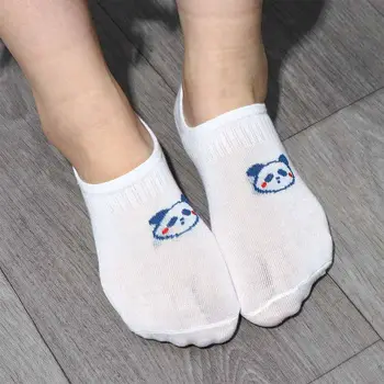 Корейские носки-лодочки, Хлопковые короткие носки с кроликом и медведем, Нескользящие Женские носки с коалой, Невидимые носки с пандой, Чулочно-носочные изделия, Тапочки