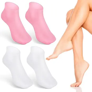 Силиконовые увлажняющие носки для удаления омертвевшей кожи с защитой от растрескивания для женщин / девочек